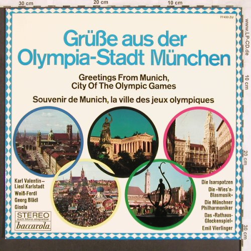 V.A.Grüße a.d.Olymipa-Stadt München: Valenin,Weiß-Ferdl,Gisela..., Baccarola, spoken words(77 433 ZU), D,  - LP - X3716 - 6,00 Euro