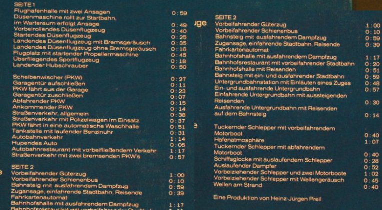 Geräusche In Stereo: Luft -Straße-Schiene-Wasser, Ariola(85 210 XU), D,  - LP - X4218 - 4,00 Euro