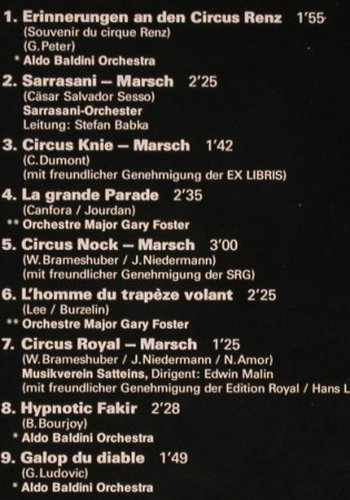 V.ACircus Circo Cirque: Aldo Baldini Orch...Rudi Bohn, Gold Records(11 125), D,Booklet, 1980 - LP - X5042 - 7,50 Euro