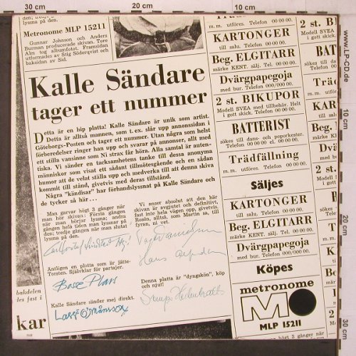 Sändare,Kalle: Tager Ett Nummmer !, Metronome(MLP 15211), S, vg+/m-, 1980 - LP - X7347 - 6,00 Euro