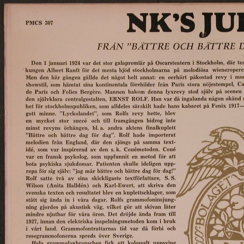V.A.NK's Jubelskiva: Fran"Bättre och Bättre Dag för Dag, Odeon(PMCS 307), S,  - LP - X7597 - 9,00 Euro