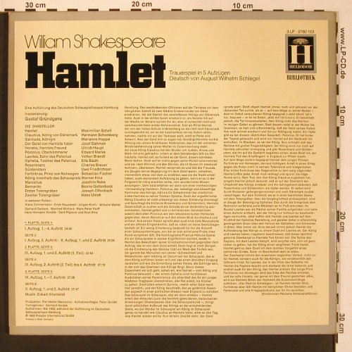 Hamlet - William Shakespeare: Maximilian Shell, M.Hoppe...,Foc, Heliodor(2760 103), D,  - 3LP - X8763 - 12,50 Euro