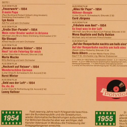 V.A.Kino-Schlager-Schöne Stunden: 1954-1956, Lys Assia... C.Valente, Polydor(819 716), D,  - LP - X9424 - 6,00 Euro