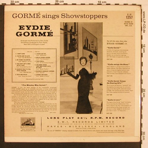 Gorme,Eydie: Sings Showstoppers, arr. Don Costa, HMV(CLP 1257), UK,  - LP - X9786 - 9,00 Euro