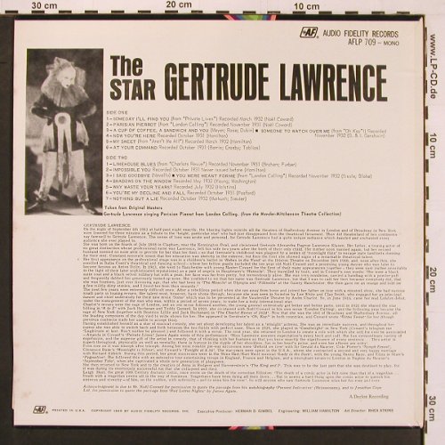 Lawrence,Gertrude: The Star, Audio Fidelity(AFLP 709), US, 1968 - LP - X9788 - 12,50 Euro