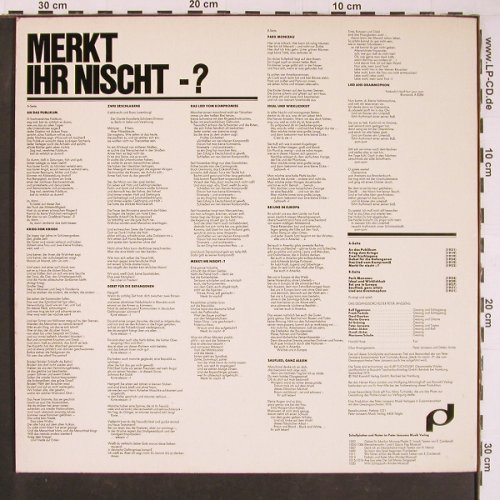 Tucholsky - Merkt ihr nischt-?: Texte v.T. vertont v.Peter Janssens, Pietbeat 1021(F 665.669), D, 1976 - LP - Y1150 - 9,00 Euro