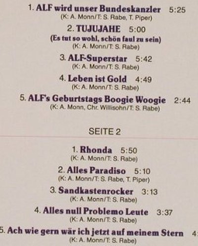 Alf: Alles Paradiso!,Tommi Piper singt, Polydor(839 433-1), D, 1989 - LP - Y1937 - 5,00 Euro