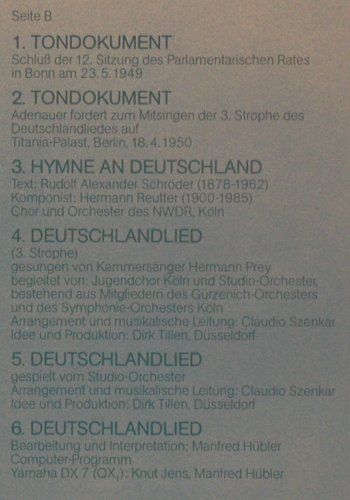 V.A.Einigkeit und Recht u. Freiheit: Nationale Symbole u. Identität, Foc, EMI(B-2782), D, 1985 - LP - Y2110 - 9,00 Euro