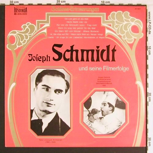 Schmidt,Joseph: Und seine Filmerfolge, Historia(H 617), D, 1969 - LP - Y2828 - 7,50 Euro