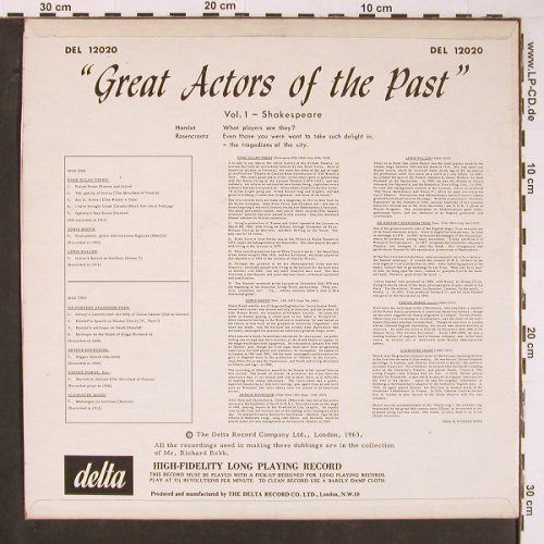 V.A.Actors Of The Past Vol. 1: Dame Ellen Terry, Edwin Booth u.a., Delta(DEL 12020), UK,histRec, 1963 - LP - Y290 - 12,50 Euro