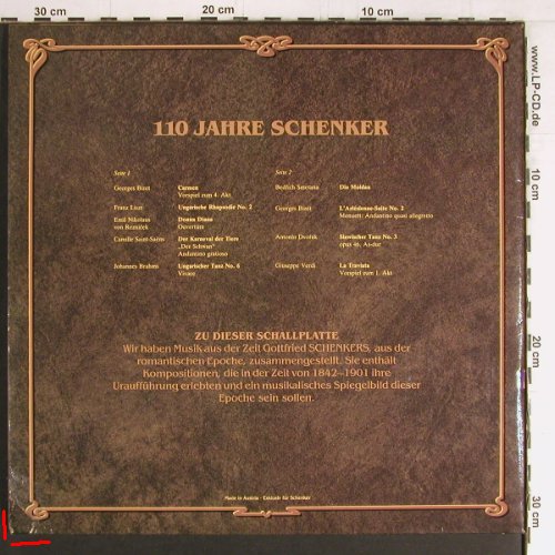 Schenker /110 Jahre(1872-1982): Gottfried Schenker,Portrait Booklet, Deutsche Gramophon(SWL 806), A, m-/vg+, 1982 - LP - Y3009 - 7,50 Euro