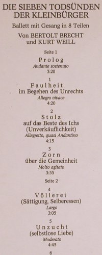 7 Todsünden der Kleinbrger: Brecht/Weill,G.May,Ballett m.Gegang, Eterna(8 25 732), DDR, 1978 - LP - Y3046 - 7,50 Euro