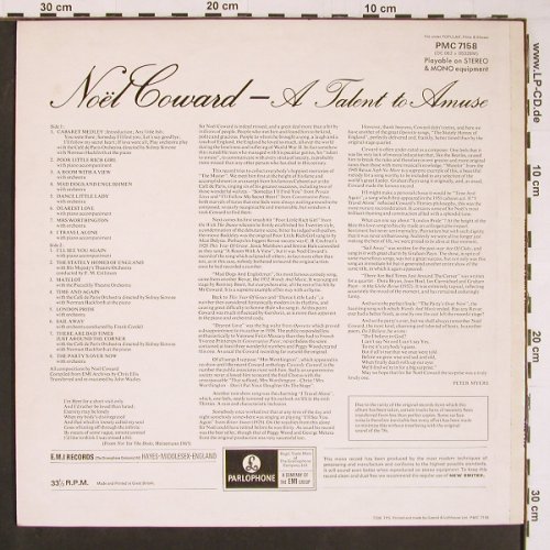 Coward,Noel: A talent To Amuse, Parlophone(PMC 7158), UK, 1973 - LP - Y386 - 9,00 Euro
