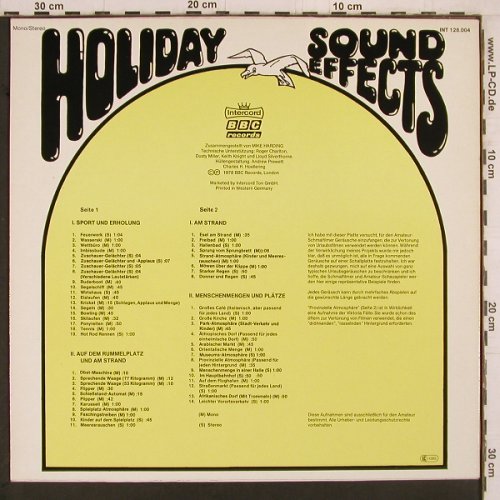 V.A.Holiday Sound Effects: Sport,Erholung,Rummelpl.Strand, Intercord / BBC(INT 128.004), D, 52 Tr., 1978 - LP - Y4072 - 6,00 Euro