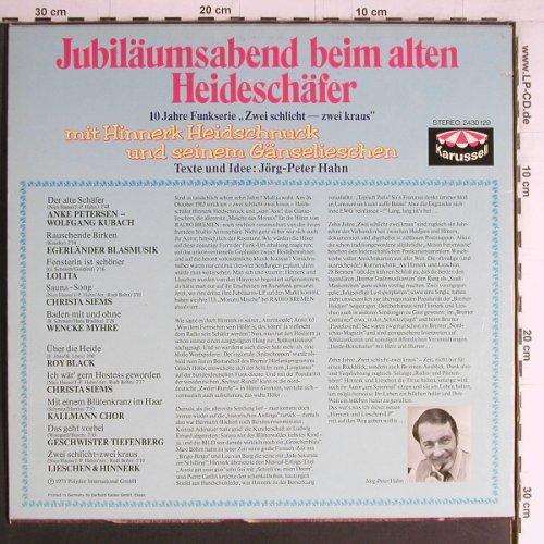 V.A.Jubiläumsabend b.alten: Heideschfer, Christa Siems u.a., Karussell(2430 129), D, co, 1973 - LP - Y4274 - 6,00 Euro