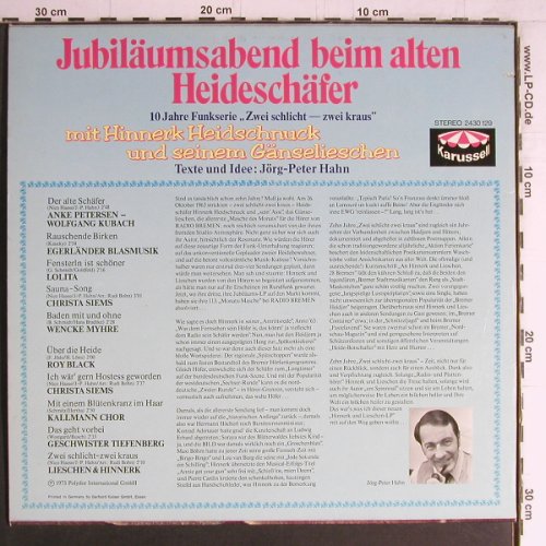 V.A.JubilÄumsabend b.alten: HeideschÄfer, Christa Siems u.a., Karussell(2430 129), D, co, 1973 - LP - Y4274 - 6,00 Euro