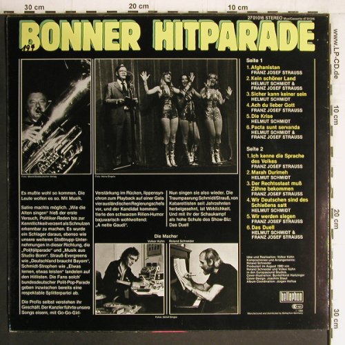 V.A.Bonner Hitparade:&nbsp;Das Duel, Strauss / Schmidt, Bellaphon (27 01 016), D, woc, 1980 Typ:&nbsp;LP Best.-Nr.:&nbsp;Y4805 Preis:&nbsp; 6,00 Euro