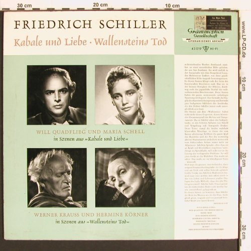 Schiller,Friedrich: Kaballe und Liebe/WallensteinsTod, D.Gr.(43 019), D,m /vg+, 1964 - LP - Y4959 - 7,50 Euro