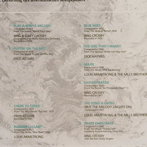 V.A.Musik für Millionen: Irving Berlin, 100 Jahre, Foc, MCA(15 231 4), D, 1988 - LP - Y63 - 6,00 Euro
