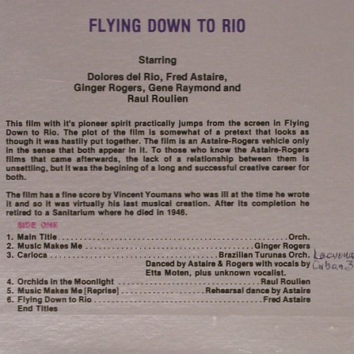 Astaire,Fred and Ginger Rogers: Flying Down to Rio/Carefree,histrec, Classic Int.Filmmusikal(C.I.F. 3004), US, 1982 - LP - Y6439 - 7,50 Euro