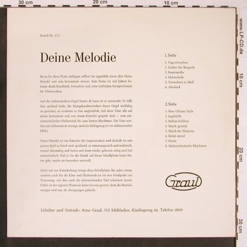 Heindel,Heinz: Deine Melodie melancholisch &heiter, Graul, Vol.1-3(672 / 691 / 694), D,  - LP*3 - Y686 - 9,00 Euro