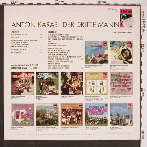 Karas,Anton: Der Dritte Mann, Fontana(701 587 WPY), D,  - LP - Y879 - 5,00 Euro