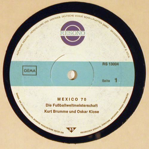 Mexico 70 WM: Deutschland-England,Italien-Deutsch, Resono(RS 13004), D,  - LP - Y9329 - 5,00 Euro