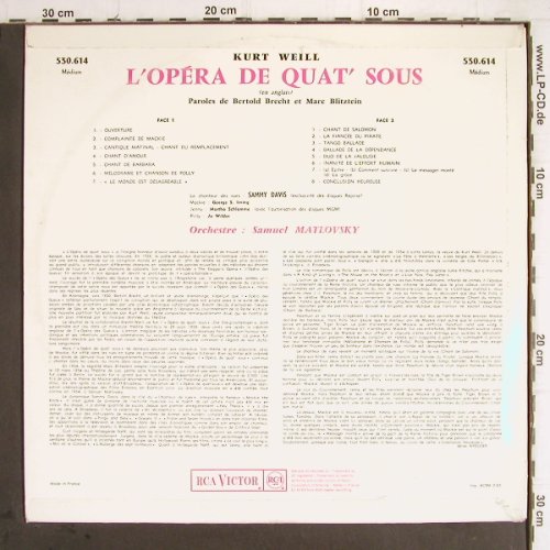 Weill,Kurt:&nbsp;L'Opéra de Quat´ Sous, RCA Victor (530.614), F, 1964 Typ:&nbsp;LP Best.-Nr.:&nbsp;Y9697 Preis:&nbsp; 9,00 Euro