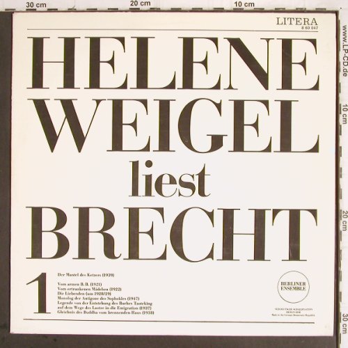 Weigel,Helene:&nbsp;Liest Brecht 1,Der Mantel d.Ketzers, Litera (8 60 047), DDR(1964), 1976 Typ:&nbsp;LP Best.-Nr.:&nbsp;Y9764 Preis:&nbsp; 6,00 Euro