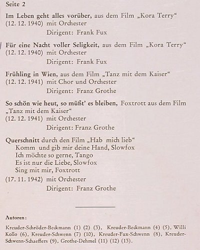 Rökk,Marika:&nbsp;Das schönste von damals,1938-1942, Telefunken (HT-P 506), D, vg+/vg+ Typ:&nbsp;LP Best.-Nr.:&nbsp;Y9845 Preis:&nbsp; 6,00 Euro