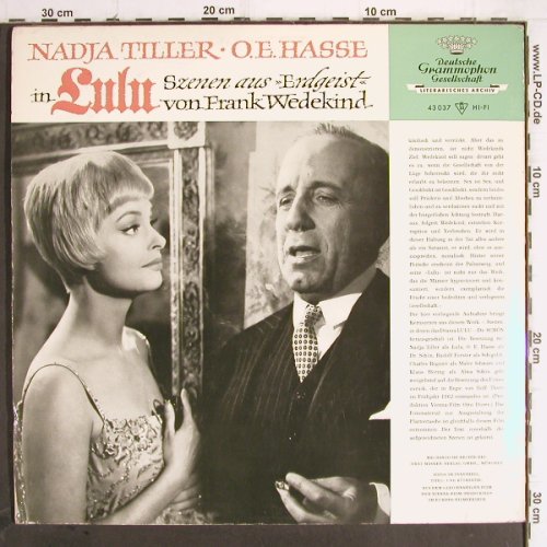 Lulu:&nbsp;von Frank Wedekind,Szenen, Erdgeist, D.Gr. (43 037), D, Mono, 1962 Typ:&nbsp;LP Best.-Nr.:&nbsp;Y9869 Preis:&nbsp; 14,00 Euro