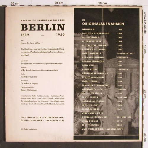 V.A.Rund um d.Brandenburger Tor:&nbsp;Berlin 1789-1979, Foc, QuadrigaTon Gesellschaft (134), D Typ:&nbsp;2LP Best.-Nr.:&nbsp;Y9965 Preis:&nbsp; 9,00 Euro