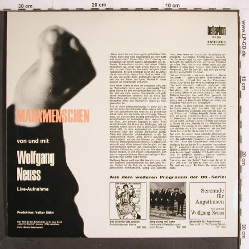 Neuss,Wolfgang:&nbsp;Marxmenschen, von und mit, Live, Panoptikum (BP 001), D Typ:&nbsp;LP Best.-Nr.:&nbsp;Y9971 Preis:&nbsp; 15,00 Euro