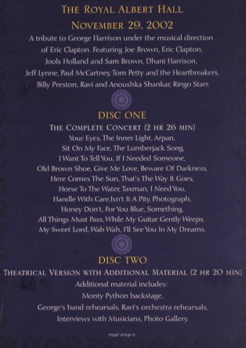 V.A.Concert For George: The Royal Albert Hall,Nov. 29.2002, Warner(034970241-2), , 03 - 2DVD - 20081 - 12,50 Euro