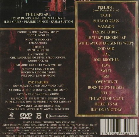 Rundgren,Todd: Liars - Live, FS-New, Sanctuary(), , 2005 - DVD-V - 20158 - 10,00 Euro