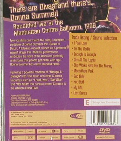 Summer,Donna: Live at Manhattan,1999, FS-New, ILC(DVD2436), , 04 - DVD-V - 20082 - 5,00 Euro