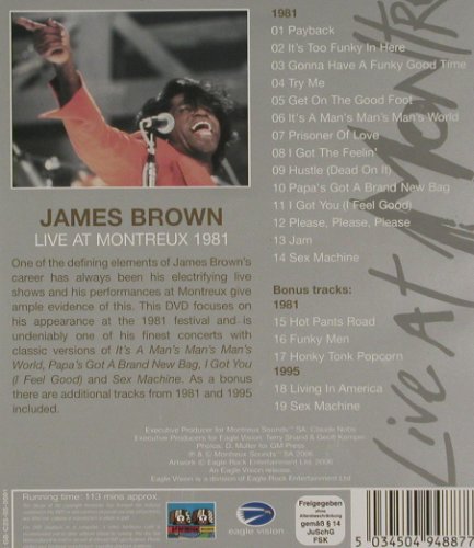Brown,James: Live at Montreux 1981, m/m, Eagle(EREDV488), , 2006 - DVD-V - 20186 - 7,50 Euro