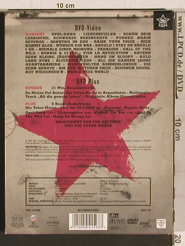 Toten Hosen: En Mision del Senor.Live in BuenosA, JKP(VCL 41598), , 2000 - 2DVD-V - 20275 - 10,00 Euro