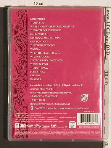 Page,Jimmy & Robert Plant: No Quarter Unledded, Warner(603497032426), EU, 2004 - DVD - 20271 - 10,00 Euro