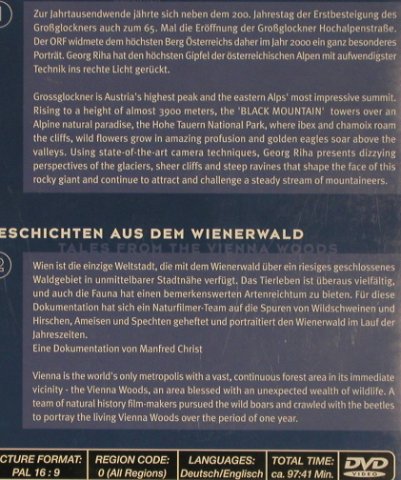 ORF Universum - Glockner: Der schwarze Berg,Vienna Woods, ORF(), D, 02 - DVD-V - 20127 - 10,00 Euro