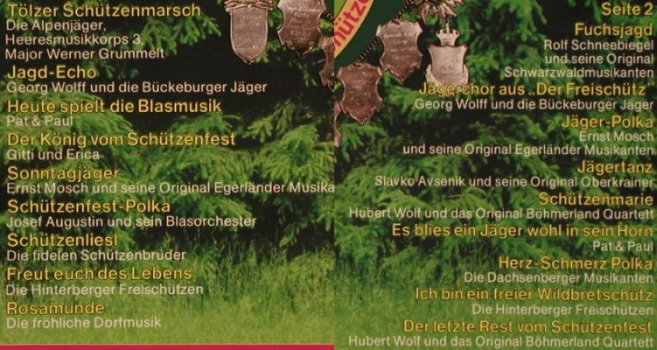 V.A.Das Fröhliche Schützenfest: Alpenjäger...Hubert Wolf&Bohmerl.Q., Arcade(ADE G 102), D,  - LP - E4590 - 5,00 Euro