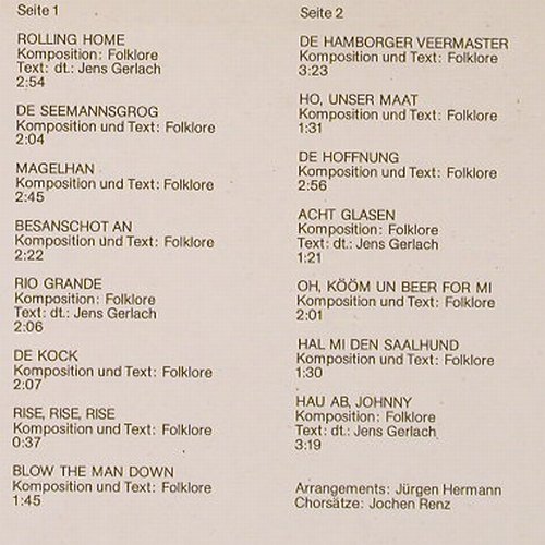 Köbbert,Horst & Reriker Heulbojen: Shanties, Amiga(8 45 078), DDR, 1977 - LP - E6544 - 9,00 Euro