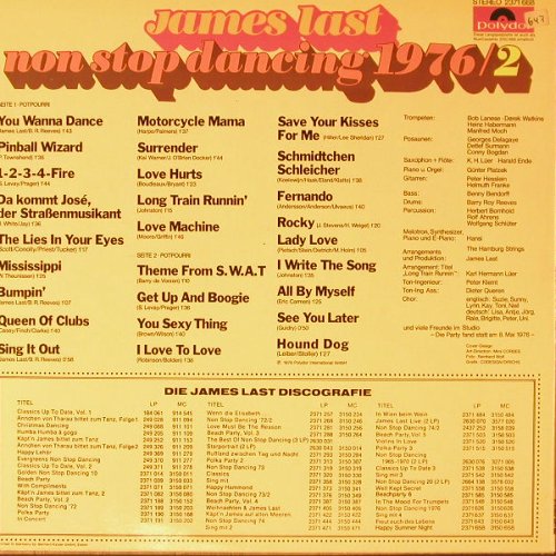 Last,James: Non Stop Dancing 1976/2, Polydor(2371 668), D, 1976 - LP - E9442 - 7,50 Euro