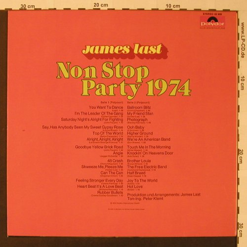 Last,James: Non Stop Party 1974, Club-Ed., Polydor(62 809), D, 1973 - LP - F3640 - 7,50 Euro