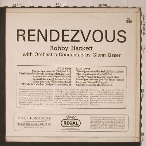 Hackett,Bobby: Rendevouz, Regal(1018), UK, Mono,  - LP - F4093 - 9,00 Euro