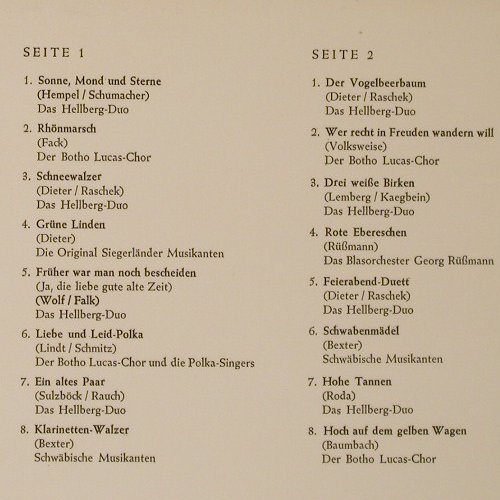 Hellberg-Duo & Botho-Lucas-Chor: Hohe Tannen, Deutscher Schallplattenc(H 019), D,  - LP - F572 - 9,00 Euro