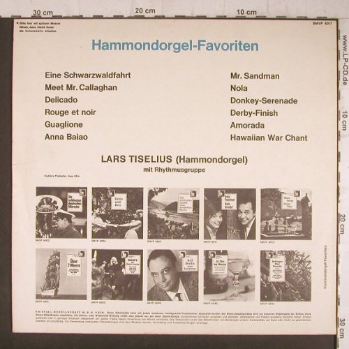 Tiselius,Lars mit Rhythmusgruppe: Hammondorgel-Favoriten, vg-/m-, Volksplatte(SMVP 6017), D,playable,  - LP - F6520 - 5,00 Euro