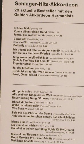 Golden Akkordeon Harmonists: Schlager Hits Akkordeon 28, Baccarola(86 449 ZT), D,  - LP - F6566 - 6,00 Euro