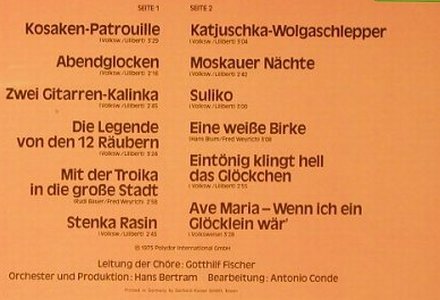 Fischer Chöre: Moskauer Nächte, Club Ed., Polydor(27 561-0), D, 1975 - LP - F774 - 6,00 Euro