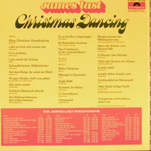 Last,James: Christmas Dancing,Ri (J.Last Bild), Polydor(249 088), D, 1966 - LP - F7812 - 12,50 Euro
